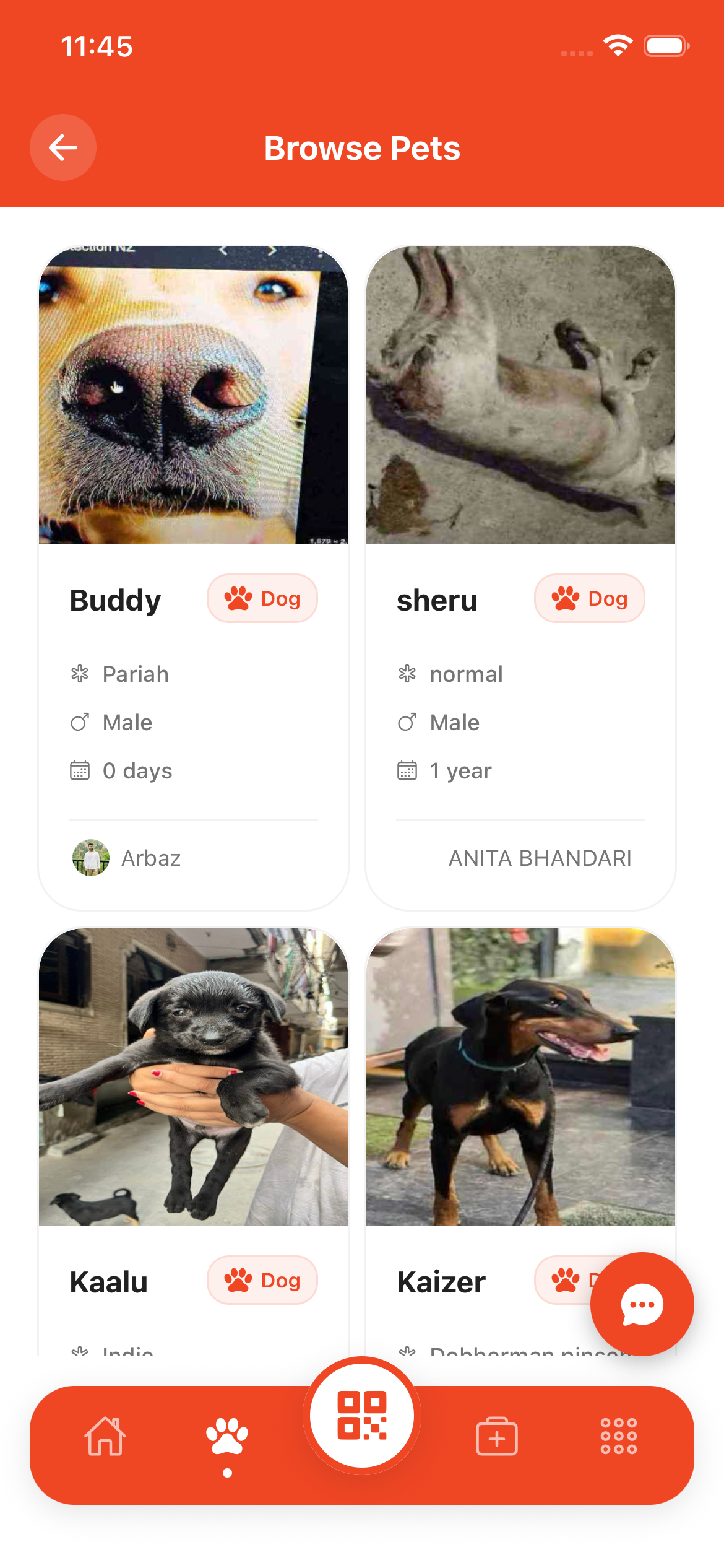 Browse pets in the Paylap app