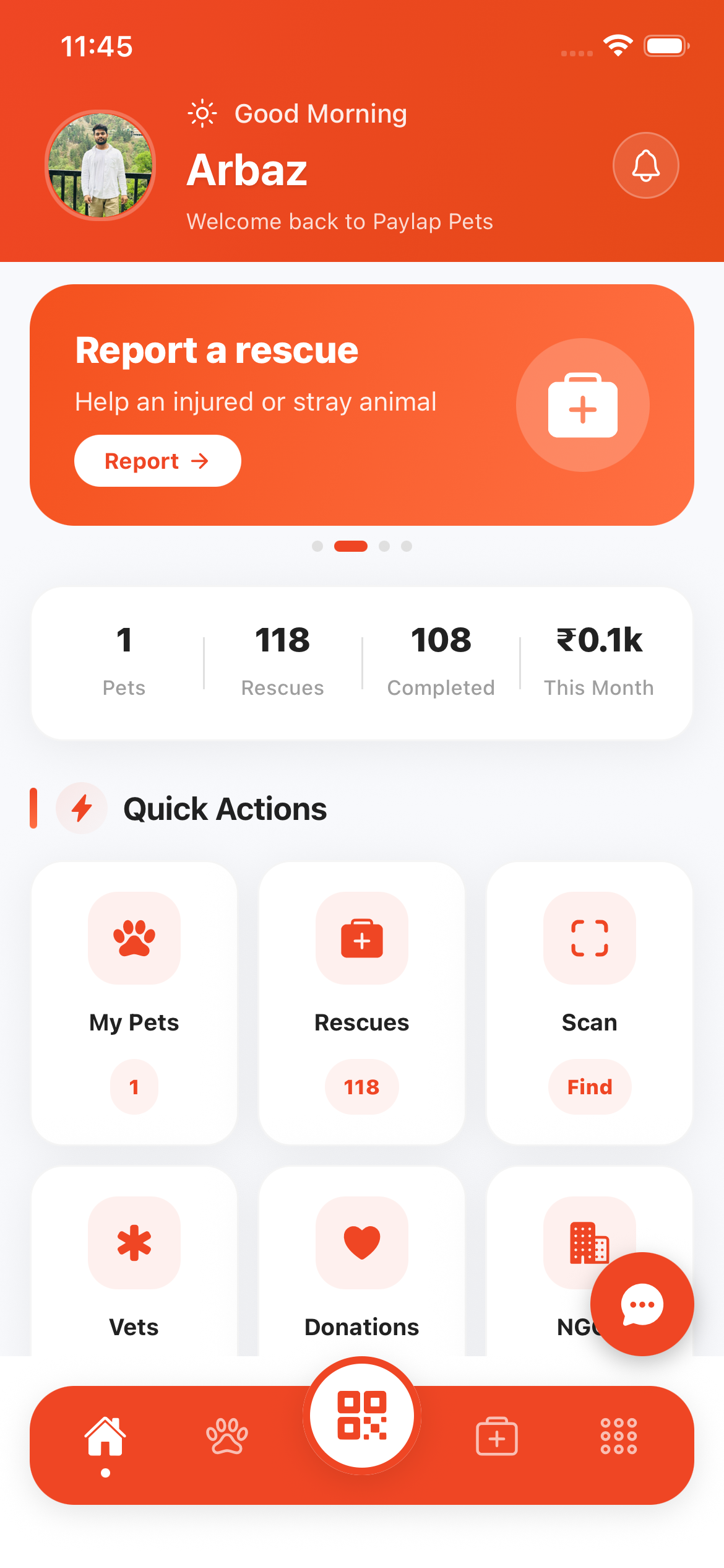 Paylap app home screen